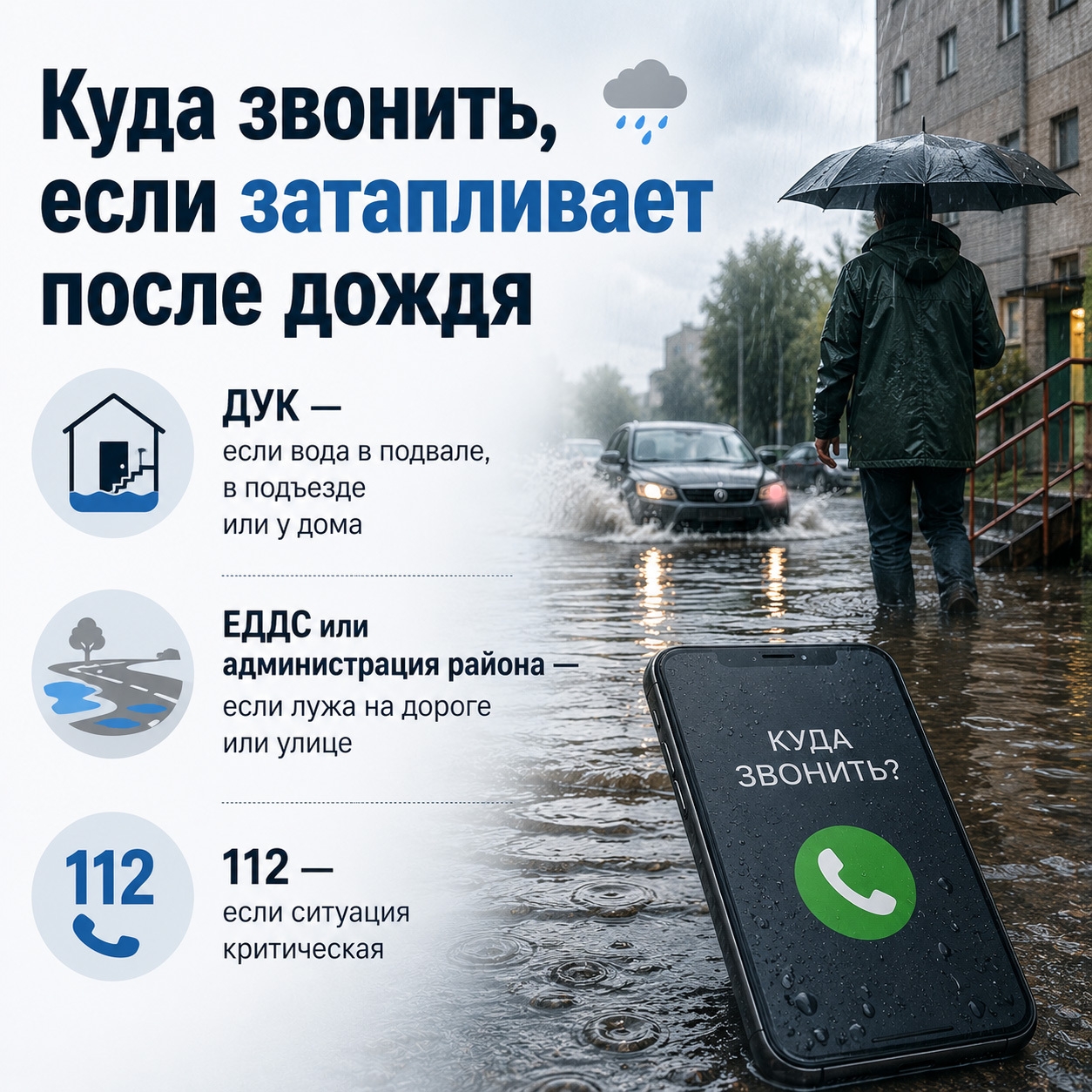 Подробнее о статье Что делать, если затапливает после дождя